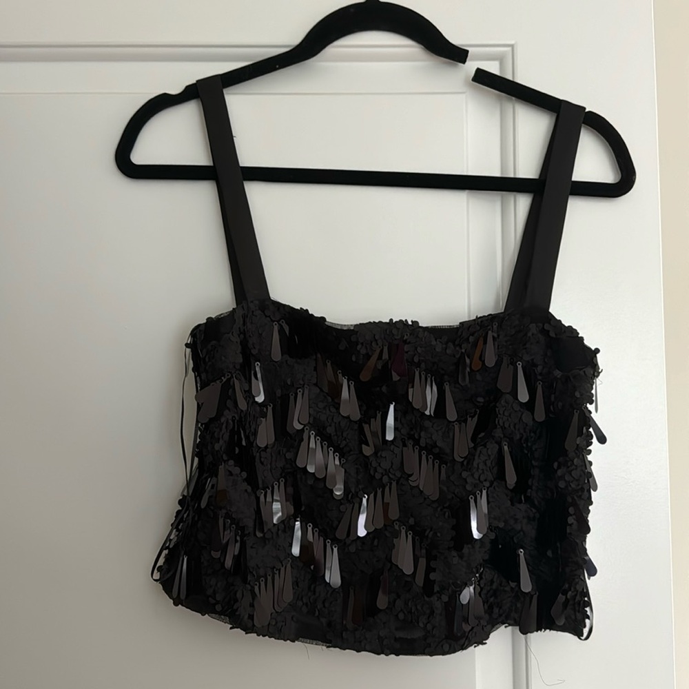 Sequin crop tank